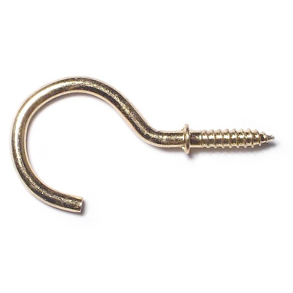 Midwest Fastener 11/16" x 1-1/4" Brass Cup Hooks 100PK 51023